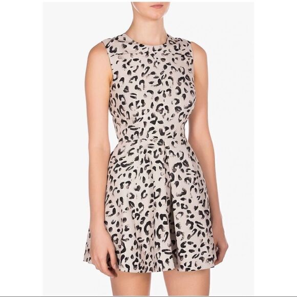 Keepsake The Label Cream/Black Leopard Chasing Love Mini Dress - Picture 1 of 10